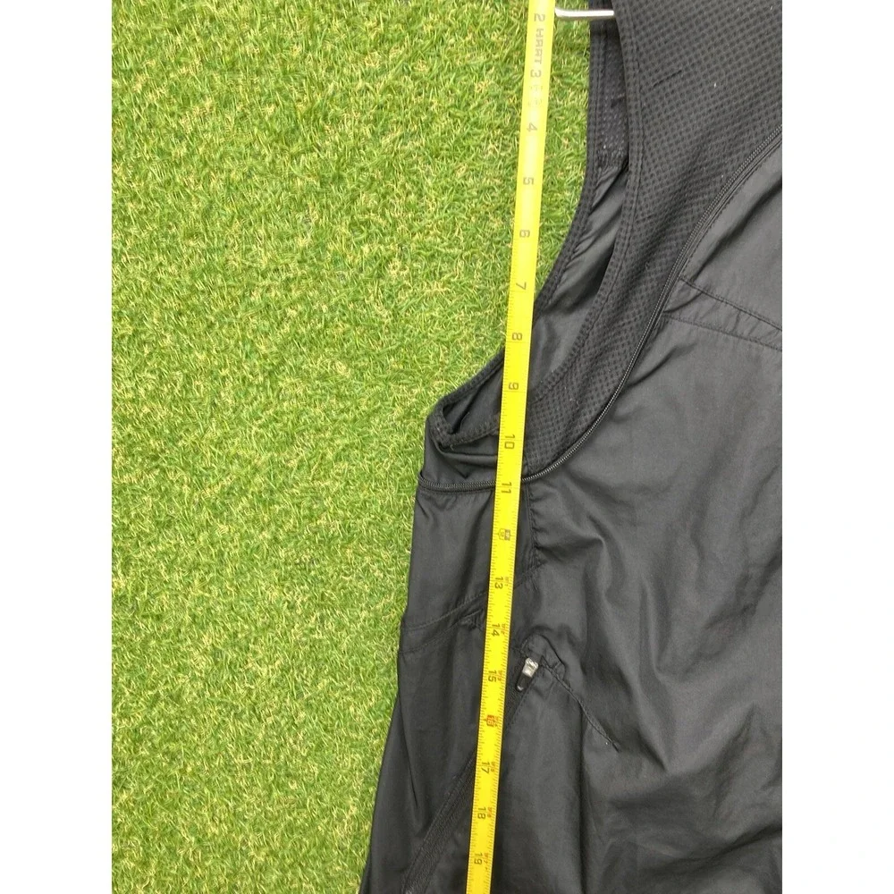 Nike Puffer Vest Womens Large Black Full Zip Collared Casual Windbreaker 90s